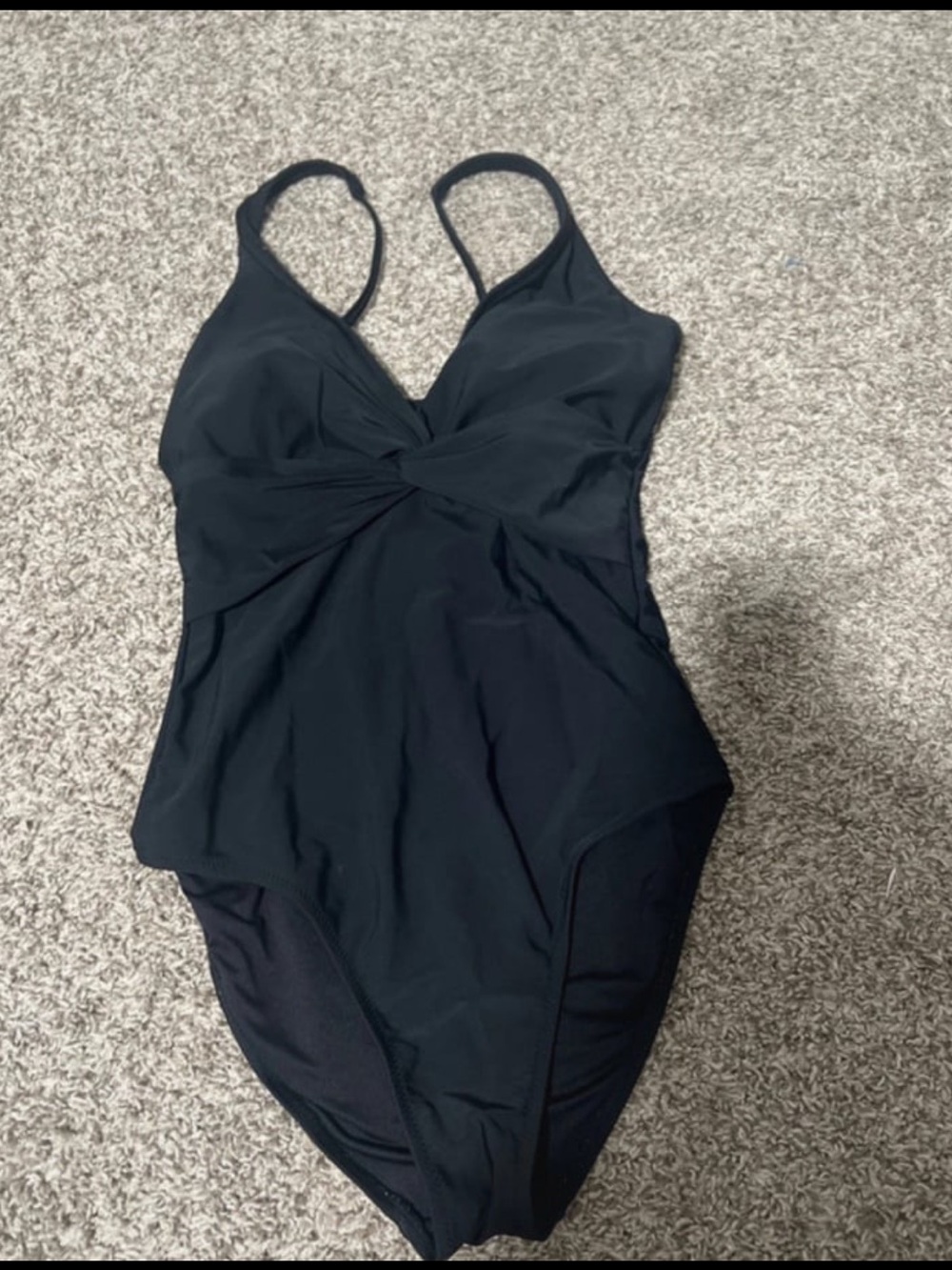 Black Twist-Front One-Piece Swimsuit